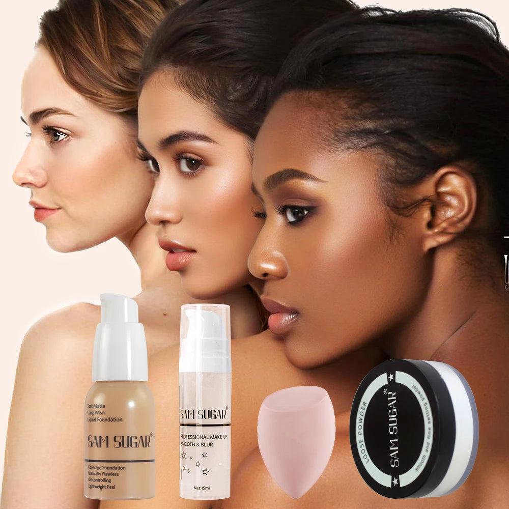 Set Primer Latte e Spugnette 4 Pezzi - Base Makeup Perfetta