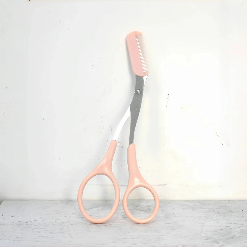 1 Pcs Eyebrow Trimming Scissors with Built-in Comb - Stainless Steel, Precise Grooming Tool, Creating Perfect Eyebrows