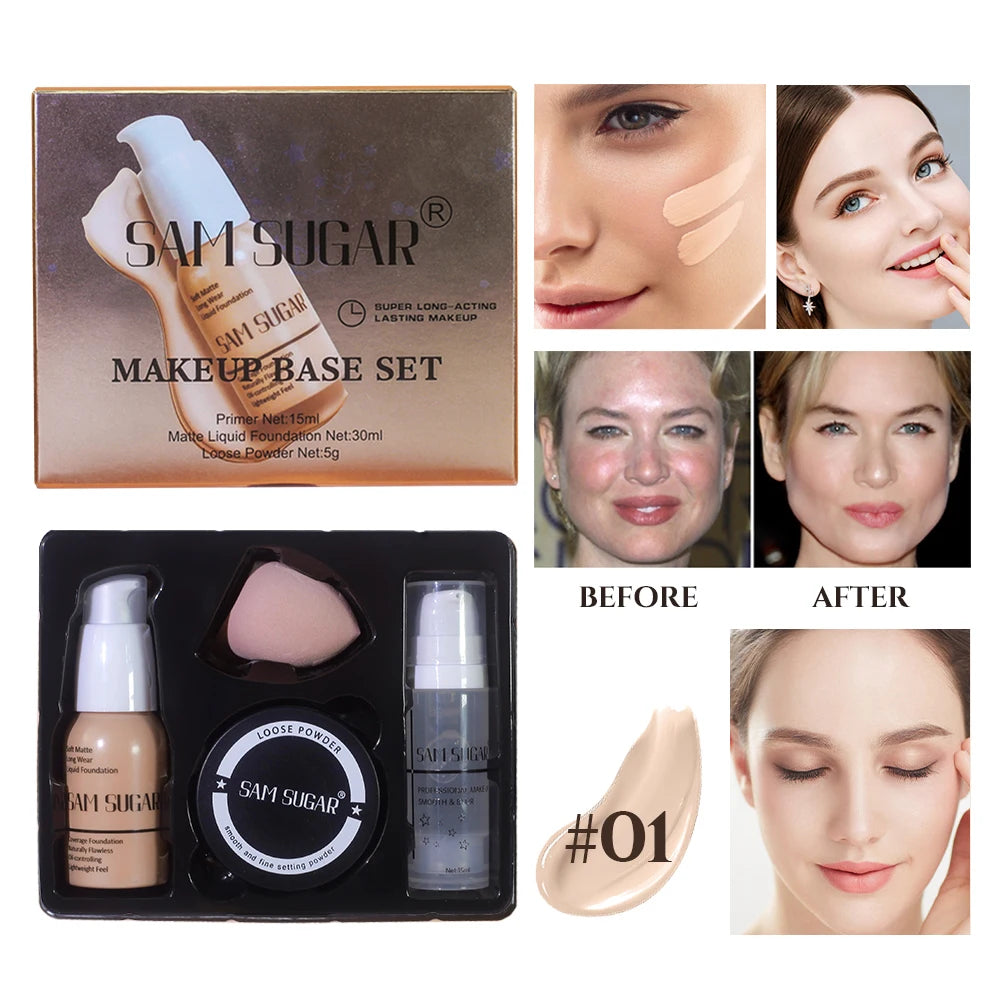 Set Primer Latte e Spugnette 4 Pezzi - Base Makeup Perfetta