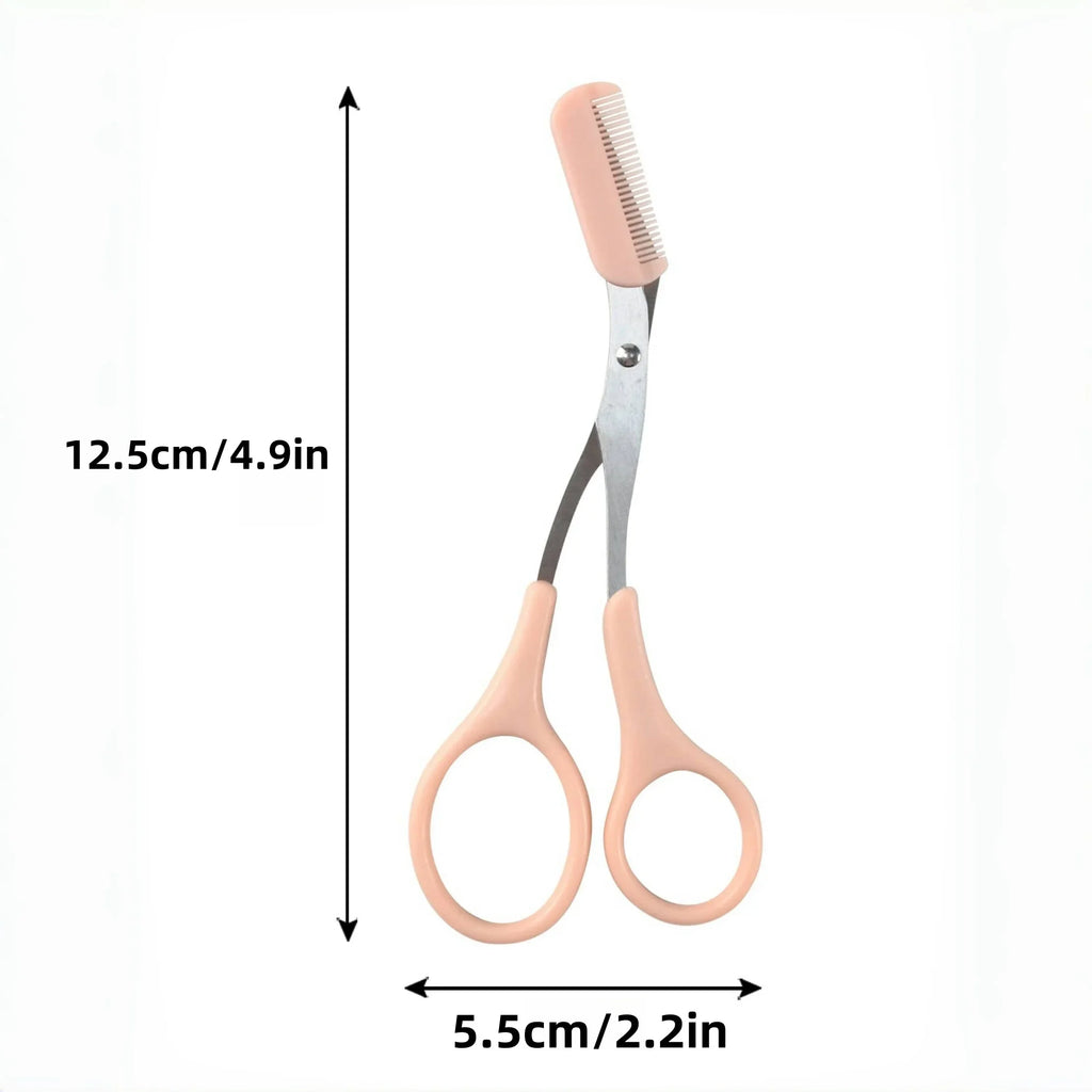 1 Pcs Eyebrow Trimming Scissors with Built-in Comb - Stainless Steel, Precise Grooming Tool, Creating Perfect Eyebrows