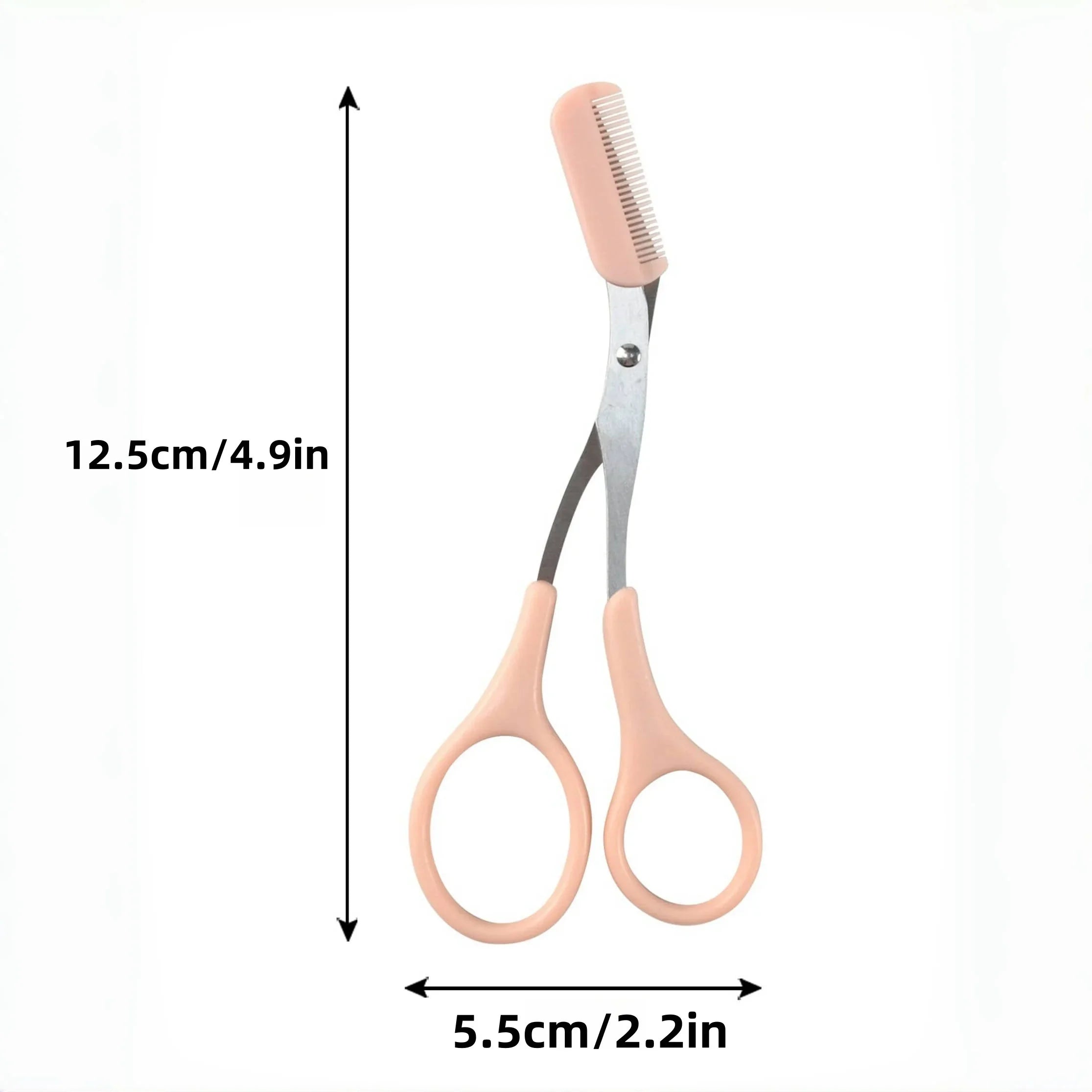 1 Pcs Eyebrow Trimming Scissors with Built-in Comb - Stainless Steel, Precise Grooming Tool, Creating Perfect Eyebrows